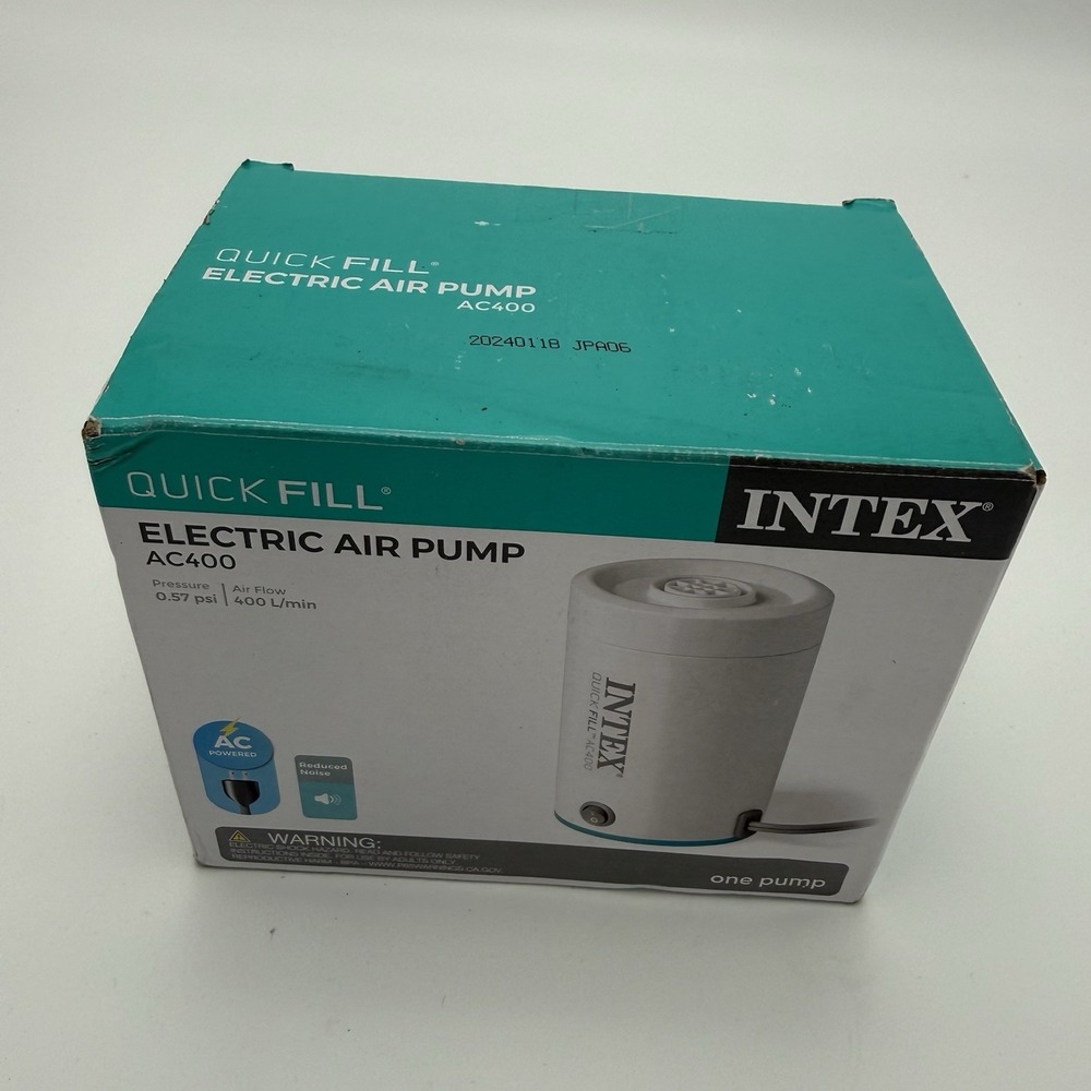 Intex Quick-Fill AC400 Electric Air Pump AP619 400 L/min Box Manual Nozzles